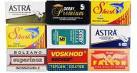 ultimate quality double edge razor blade sampler - astra, derby, shark, voskhod, bolzano, treet, and more! logo