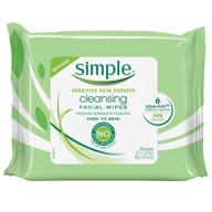 simple cleansing facial wipes count skin care logo