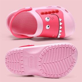 img 2 attached to 🦕 RJVW Toddler Dinosaur Slippers - Cartoon Boys' Shoes on Clogs & Mules