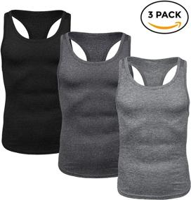 img 1 attached to 👕 LecGee Men's 3 Pack Gym Tank Tops - Y-Back Workout Muscle Tee - Sleeveless Fitness Bodybuilding T-Shirts