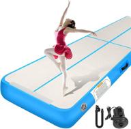 🏻 inflatable gymnastics air mat: sailnovo 10ft-20ft, 4in-8in thick training tracks for cheerleading, yoga & outdoor home use with electric pump логотип