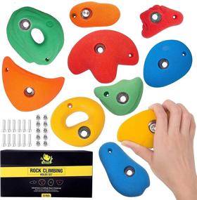 img 3 attached to 🧗 Slothside Outdoor Rock Climbing Holds for Kids and Adults - Variety Pack of 10 Non-Plastic Resin Wall Holds - Large-Medium-Small Sizes with Mounting Hardware - Gift Box Included