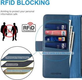 img 3 attached to 📱 Premium KEZiHOME Galaxy S21 Ultra Case with S Pen Holder – Stylish Dark Blue PU Leather Wallet Case with RFID Blocking, Kickstand, Card Slot, and Flip Magnetic Closure – Perfect Phone Cover for Samsung S21 Ultra 5G 6.8