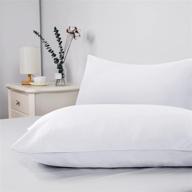 🛏️ david's home queen size white bamboo pillowcases - cooling silky soft pillow shams set of 2 with envelope closure - 20x30 inches logo