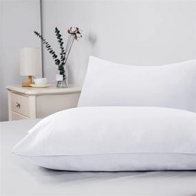 img 4 attached to 🛏️ David's Home Queen Size White Bamboo Pillowcases - Cooling Silky Soft Pillow Shams Set of 2 with Envelope Closure - 20x30 inches