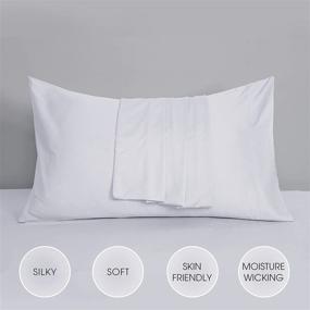 img 1 attached to 🛏️ David's Home Queen Size White Bamboo Pillowcases - Cooling Silky Soft Pillow Shams Set of 2 with Envelope Closure - 20x30 inches