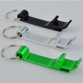 img 1 attached to 🍺 16 Pieces of 8-Colored Metal Bottle Opener with Split Key Ring Chain: Bulk Aluminum Pocket Claw Bar Soda Beverage Beer Bottle Opener