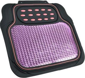 img 2 attached to BDK Metallic Rubber Floor Mats for Car, SUV & Truck - Semi Trimmable, 2-Tone Color Heavy Duty Protection in Pink/Black - MT614PKAMw1