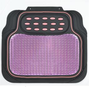img 1 attached to BDK Metallic Rubber Floor Mats for Car, SUV & Truck - Semi Trimmable, 2-Tone Color Heavy Duty Protection in Pink/Black - MT614PKAMw1