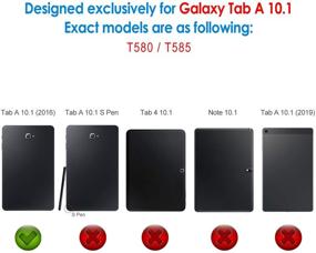 img 3 attached to 📱 JETech Red Smart Cover for Samsung Galaxy Tab A 10.1 2016 (SM-T580 / T585, Excludes 2019 Model) with Auto Sleep/Wake