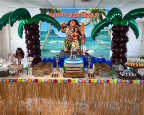 img 1 attached to 🌴 Moana Maui Beach Theme Photography Backdrop | Cartoon Happy Birthday Banner | Baby Shower Birthday Party Decoration | Palm Beach Studio Props | 5x3FT