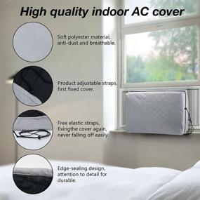 img 2 attached to 🌬️ Optimized Indoor Air Conditioner Cover: Double Insulation, Elastic Drawstring, 21 x 15 x 3.5 inches (L x H x D)