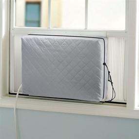 img 4 attached to 🌬️ Optimized Indoor Air Conditioner Cover: Double Insulation, Elastic Drawstring, 21 x 15 x 3.5 inches (L x H x D)