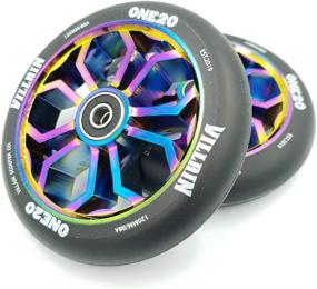 img 2 attached to 🛴 Upgrade Your Scooter with VILLAIN ONE20 Neo Chrome Wheel Set - 24mm x 120mm (Pack of 2)