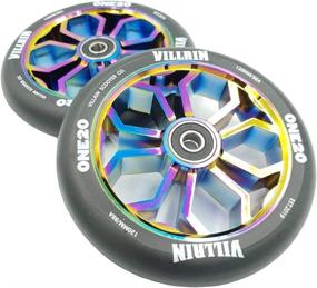 img 3 attached to 🛴 Upgrade Your Scooter with VILLAIN ONE20 Neo Chrome Wheel Set - 24mm x 120mm (Pack of 2)