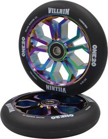 img 4 attached to 🛴 Upgrade Your Scooter with VILLAIN ONE20 Neo Chrome Wheel Set - 24mm x 120mm (Pack of 2)