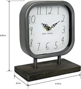 img 2 attached to ⏰ Rae Dunn Battery Operated Rustic Desk Clock with Wooden Base - Stylish Metal Design for Home or Office Décor