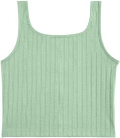 img 2 attached to 👚 Batermoon Summer Ribbed Button Sleeveless Girls' Tops, Tees & Blouses | Stylish and Trendy Collection