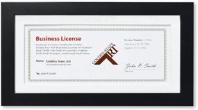 img 4 attached to 🖼️ Golden State Art 5x10 Wood Frame for 4x9 Business License Certificate: White Mat, Table-top Display, Black