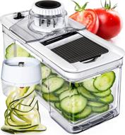 🥗 prep naturals adjustable mandoline slicer with spiralizer - black veggie slicer for effortless food prep: v-mandoline cutter, julienne grater, and zoodle maker in one! logo