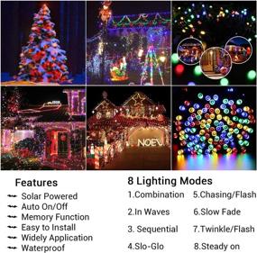 img 3 attached to 🌟 200 LED Solar String Lights: Festive Multi-Color Christmas Decor for Outdoor & Indoor Use - 72ft Waterproof Solar Christmas Lights for Patio, Balcony, Party, and Xmas Decorations