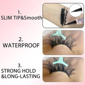 img 2 attached to 💧 Super Strong Hold Waterproof Eyelash Glue Pen - Long-Lasting Lash Adhesive for False Lashes | Black, Suitable for Sensitive Eyes