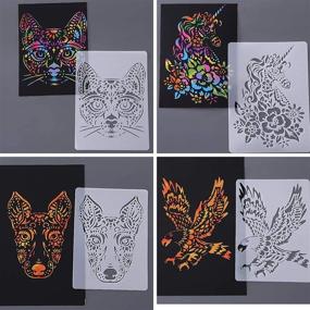 img 3 attached to 🐾 Veiai Animal Stencil: 10PCS Templates for Craft Drawing, Painting & Scrapbooking - Perfect for Cards, Scrapbooks, and Wall Art!