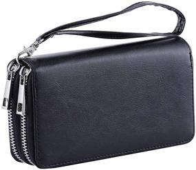 img 3 attached to Womens Double Zipper Cellphone Wristlet: Convenient Handbag, Wallet, and Wristlet Combo for Women