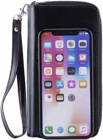 img 1 attached to Womens Double Zipper Cellphone Wristlet: Convenient Handbag, Wallet, and Wristlet Combo for Women