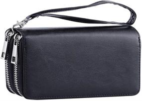 img 4 attached to Womens Double Zipper Cellphone Wristlet: Convenient Handbag, Wallet, and Wristlet Combo for Women