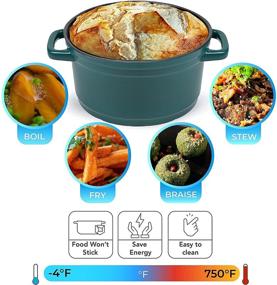 img 2 attached to 🍲 JOYKARTZ 3 Quart Dutch Oven Pot with Lid - Ceramic Cooking Pot - Leakproof, All-Natural, Soup Pot, Earthen Casserole Dish Cookware for Bread Making, Clay Cooking Pot in Green