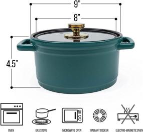 img 3 attached to 🍲 JOYKARTZ 3 Quart Dutch Oven Pot with Lid - Ceramic Cooking Pot - Leakproof, All-Natural, Soup Pot, Earthen Casserole Dish Cookware for Bread Making, Clay Cooking Pot in Green
