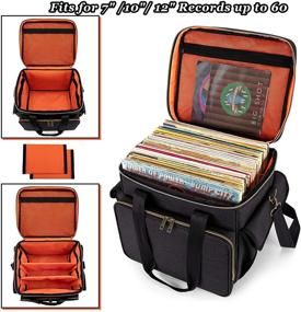 img 3 attached to Trunab Vinyl Record Carrying Bag - Premium Storage Case for Travel with Dividers, Holds up to 60 LPs - Ideal Vinyl Record Holder and Organizer