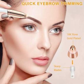 img 1 attached to 🌹 Rose Gold Eyebrow Hair Remover Replacement Heads: Painless Trimmer Blades for Women - Perfect & Smooth Results! As Seen On TV (5Pcs) +