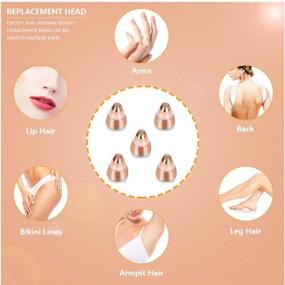 img 2 attached to 🌹 Rose Gold Eyebrow Hair Remover Replacement Heads: Painless Trimmer Blades for Women - Perfect & Smooth Results! As Seen On TV (5Pcs) +