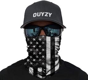 img 4 attached to 🧣 Versatile OUYZY Neck Gaiter Face Mask Scarf for Men: Sun Protection and Breathable Bandana for Fishing and More!
