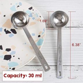 img 3 attached to AUEAR Stainless Steel Coffee Measuring Scoop Set - 2 Tablespoon Long Handle Spoon, 30 ml (Silver) – 304 Endurance Metal