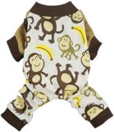 stay stylish and cozy with fitwarm soft cotton adorable monkey dog pajamas shirt pet clothes in brown logo