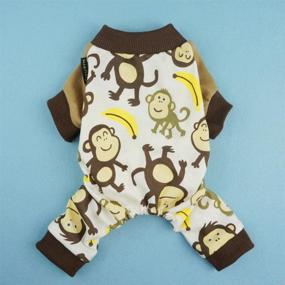 img 3 attached to Stay Stylish and Cozy with Fitwarm Soft Cotton Adorable Monkey Dog Pajamas Shirt Pet Clothes in Brown