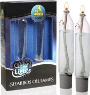 🕯️ ner mitzvah glass paraffin shabbat candle holder cup and wick – candle shape – fits all standard candlesticks - use with all lamp oil - no mess refill - 6”h (15cm) - 2 pack: the ultimate solution for convenient and mess-free shabbat candle lighting! логотип