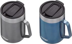 img 2 attached to Contigo 14 oz Stainless Steel Vacuum-Insulated 🔵 Mug: Handle, Splash-Proof Lid, Sake & Blue Corn Color