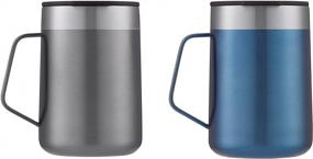 img 1 attached to Contigo 14 oz Stainless Steel Vacuum-Insulated 🔵 Mug: Handle, Splash-Proof Lid, Sake & Blue Corn Color