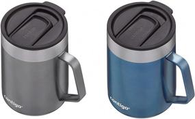 img 3 attached to Contigo 14 oz Stainless Steel Vacuum-Insulated 🔵 Mug: Handle, Splash-Proof Lid, Sake & Blue Corn Color