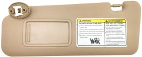 img 4 attached to 🌞 SAILEAD Left Driver Side Sun Visor with Light for Toyota Highlander 2008-2013, Beige (Part# 74320-48490-E0)