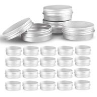 🔒 24pcs round aluminum tin containers with secure screw top lids - ideal for cosmetic, lip balm, diy salves, candles, pill storage, skin care, and tea logo