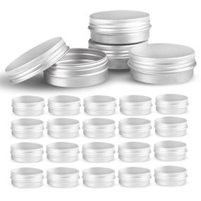 img 4 attached to 🔒 24pcs Round Aluminum Tin Containers with Secure Screw Top Lids - Ideal for Cosmetic, Lip Balm, DIY Salves, Candles, Pill Storage, Skin Care, and Tea
