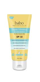 img 4 attached to 🧴 Babo Botanicals Sheer Mineral Sunscreen Lotion SPF 50 - 100% Mineral Ingredients, Gentle for Babies, Kids, or Extra Sensitive Skin - Lightweight, Water Resistant &amp; Fragrance Free - 3 fl. oz.