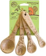 🐝 talisman designs laser etched beechwood measuring spoons - set of 4 - woodland design - natural wood set - cute and functional kitchen tools logo