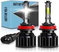 h11 led headlight bulbs low beam h8 h9 fog light conversion kit 6500k cool white- low beam/high beam - 4 side cob chip fog light halogen replacement - super bright - pack of 2 logo