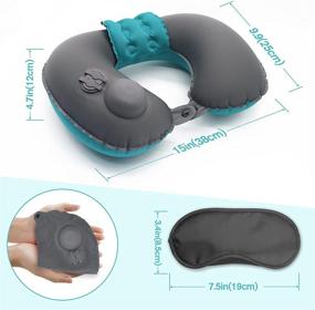 img 3 attached to 🛏 Compact Gray Inflatable Neck Pillow for Travel - Adjustable U Shape, Ultralight Support & Rest